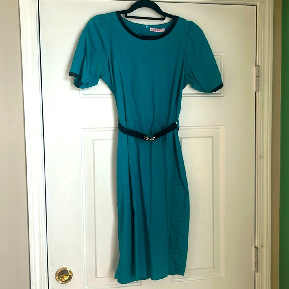 Size large turquoise vintage inspired dress